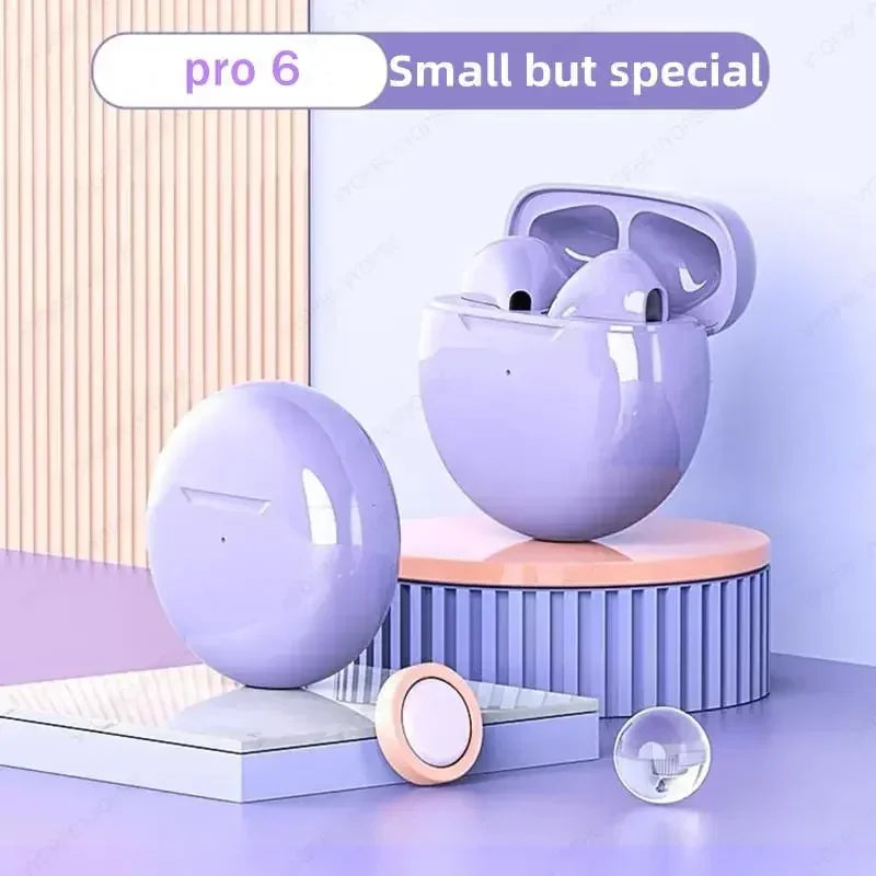 Pro 6 Bluetooth 5.3 Wireless Earbuds with Charging Case