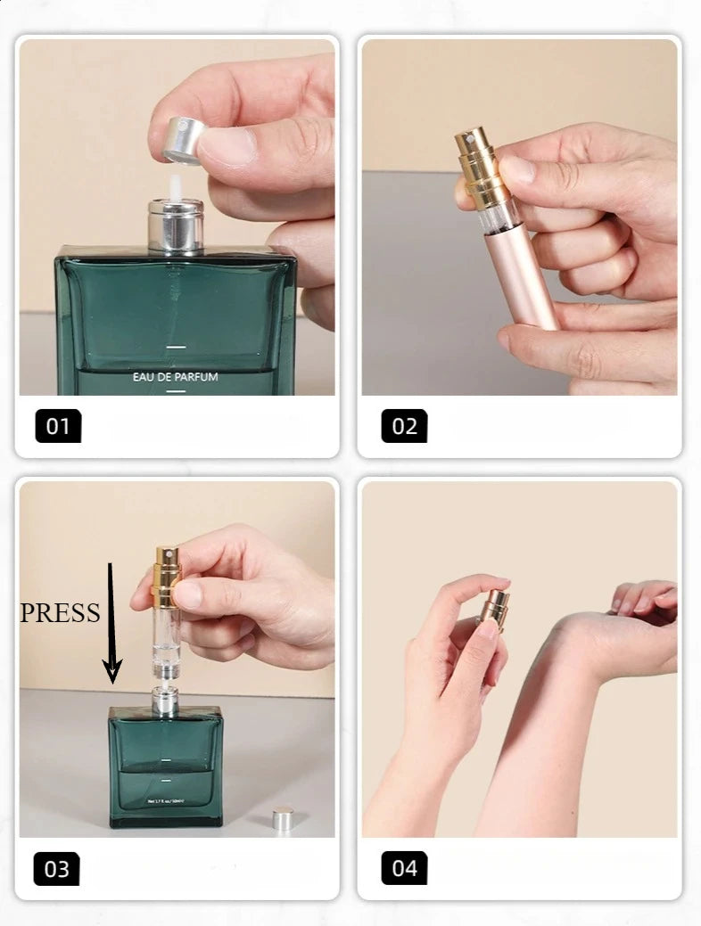 5ml 10ml Mini Bottom Filling Perfume Spray Dispenser Bottles Cosmetic Spray Atomizer Portable Refillable Liquid Container Bottle