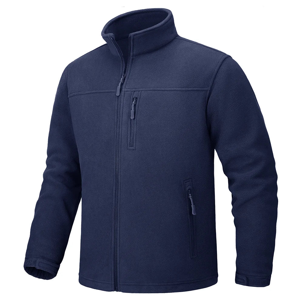 TACVASEN Full Zip Up Fleece Jacket Mens Thermal Warm Workout Jacket Outdoor Trekking Hiking Jackets Camping Coat Windbreaker