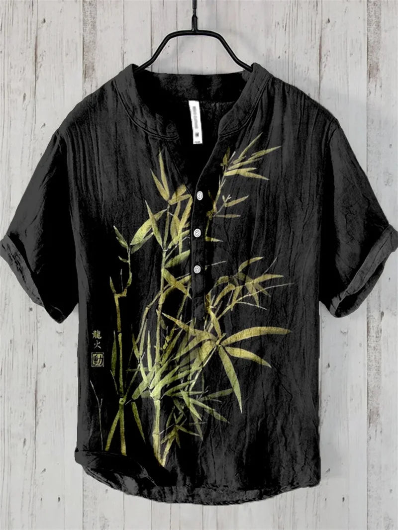 Men's Casual Fashion Hawaiian Retro Short Sleeved Shirt 2025 New Fashion Trend