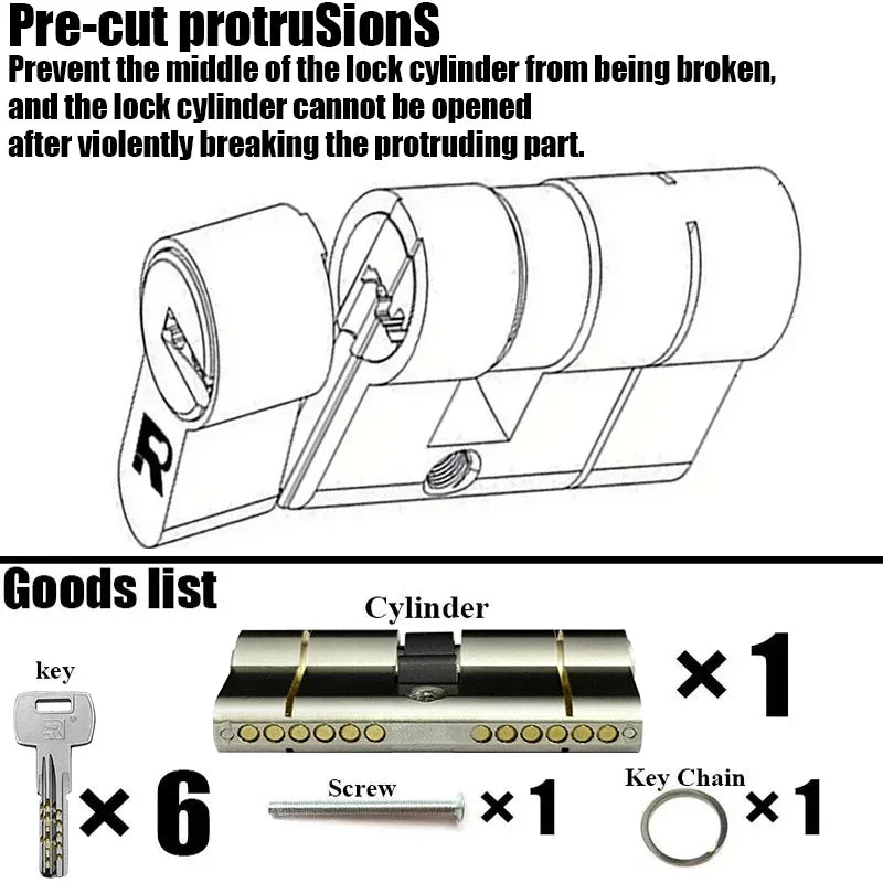 European standard high quality Cylinder door，11-pin anti-theft cylinder door  Entry door lock Cylinders for locks Entrance doors