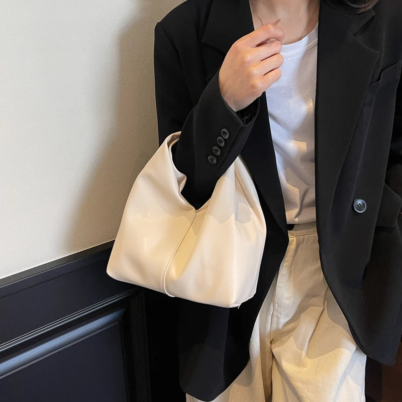 LEFTSIDE Design Small PU Leather Shoulder Bag For Women 2025 New Trend Fashion Y2K Handbags and Purses Females Bucket Bag