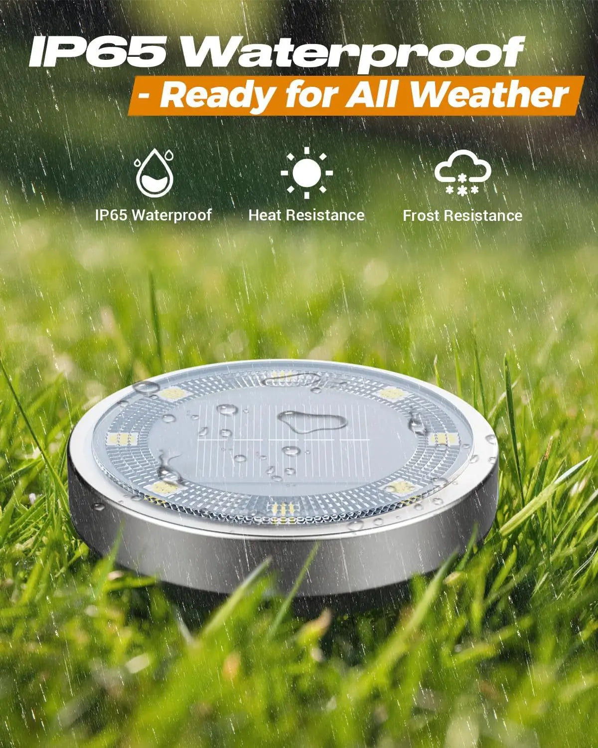 1-4 PACK Solar Garden Lights Outdoor 8 LEDs Underground Lamp 6000k With Side Light Spotlight Waterproof For Landscape Lawn Decor