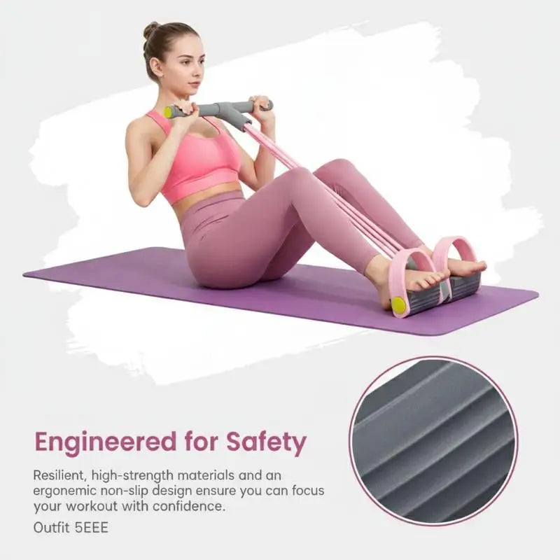 4-Tube Resistance Bands Yoga Pedal Puller Elastic Pull Rope Fitness Equipment For Abdomen Waist Arm Training