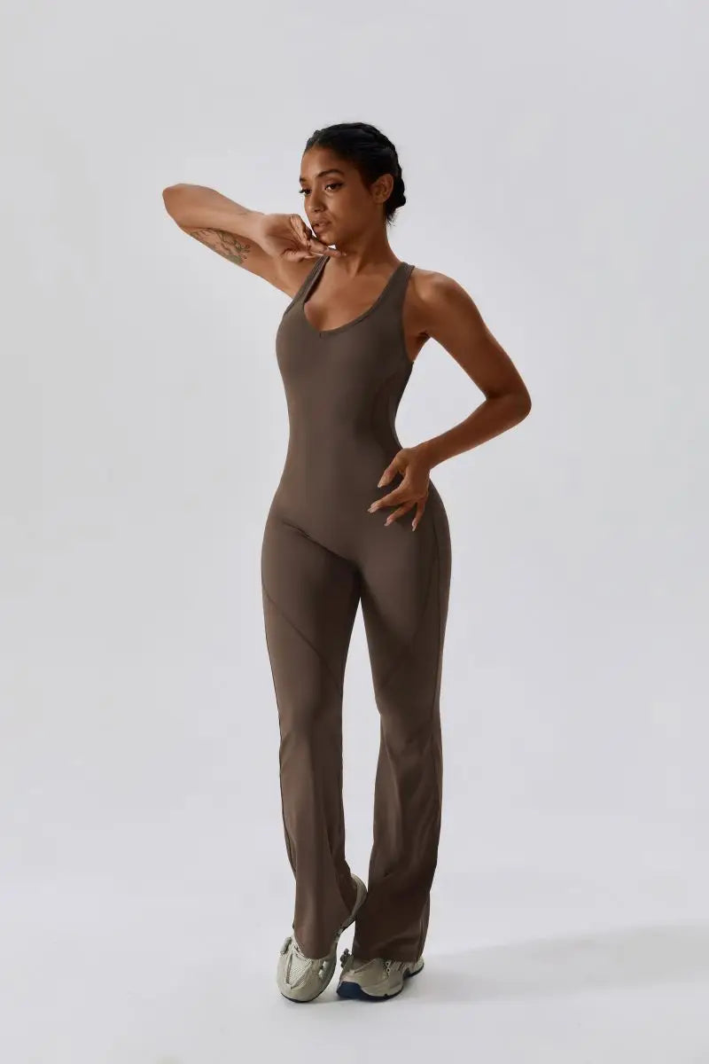Summer Sport Yoga Jumpsuit Dance Traning Bell Bottoms One-Piece Clothes for Women  Sport Set Women Workout Clothes for Women