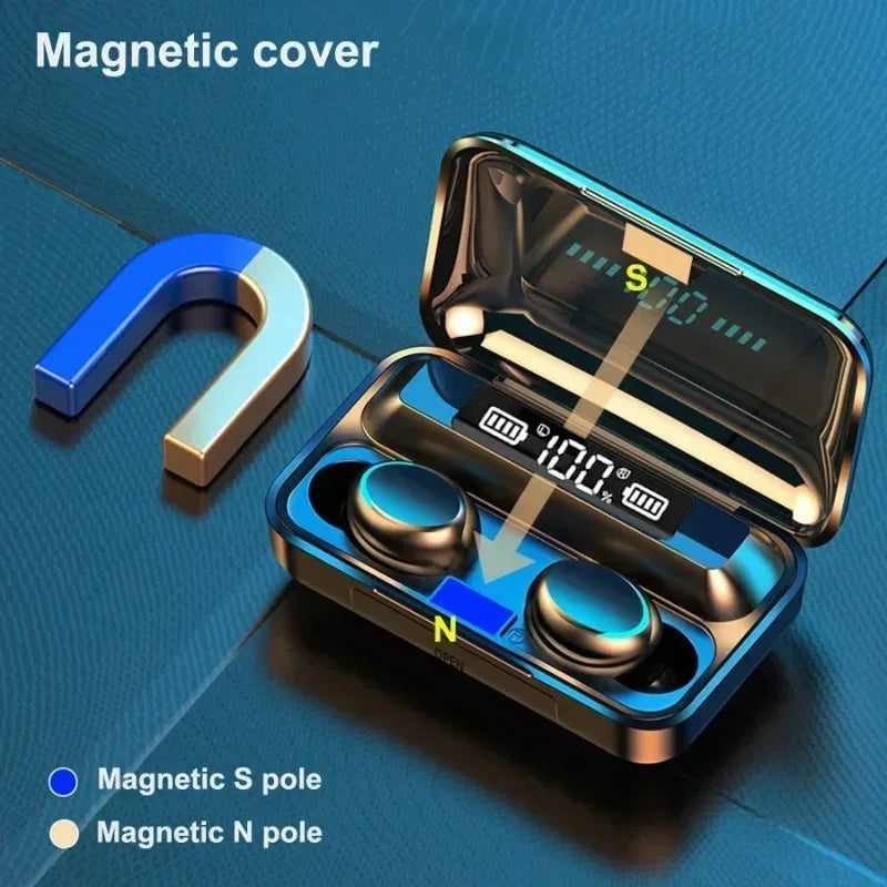 TWS Wireless Earbuds with Bluetooth, LED Display & Microphone