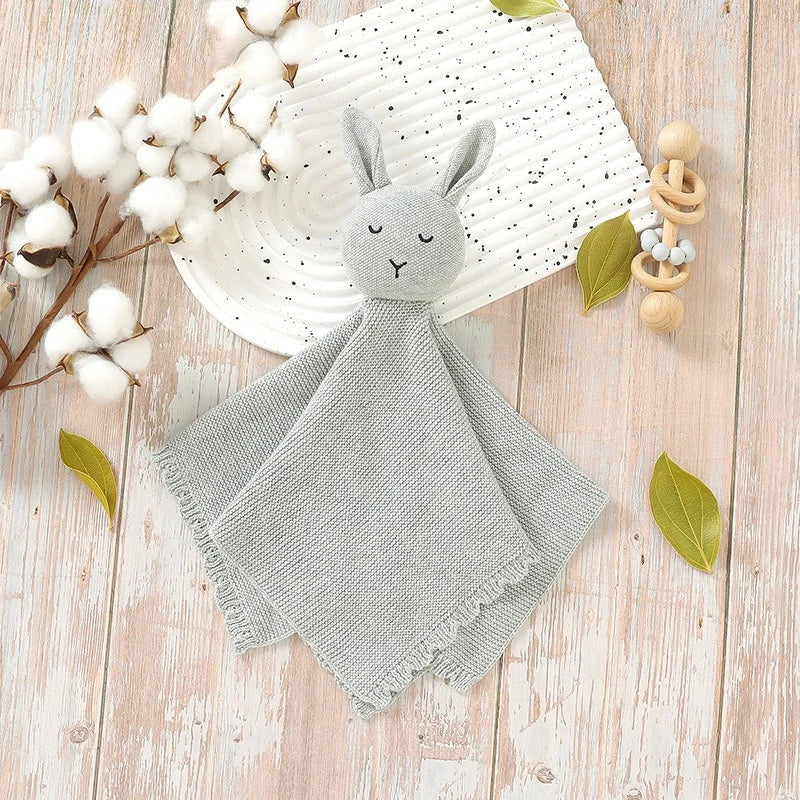 Cute Rabbit Knitting Baby Comfort Towel Comforter Blanket Soft Newborn Sleeping Dolls Kids Sleep Toy Soothe Appease Towel
