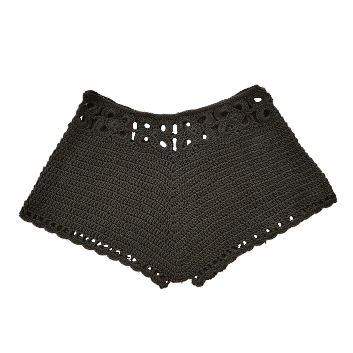 Summer Women Vintage Crochet Cutout Swim Shorts Bathing Suit Bottoms Drawstring Beach Board Shorts Swim Beach Boho Shorts