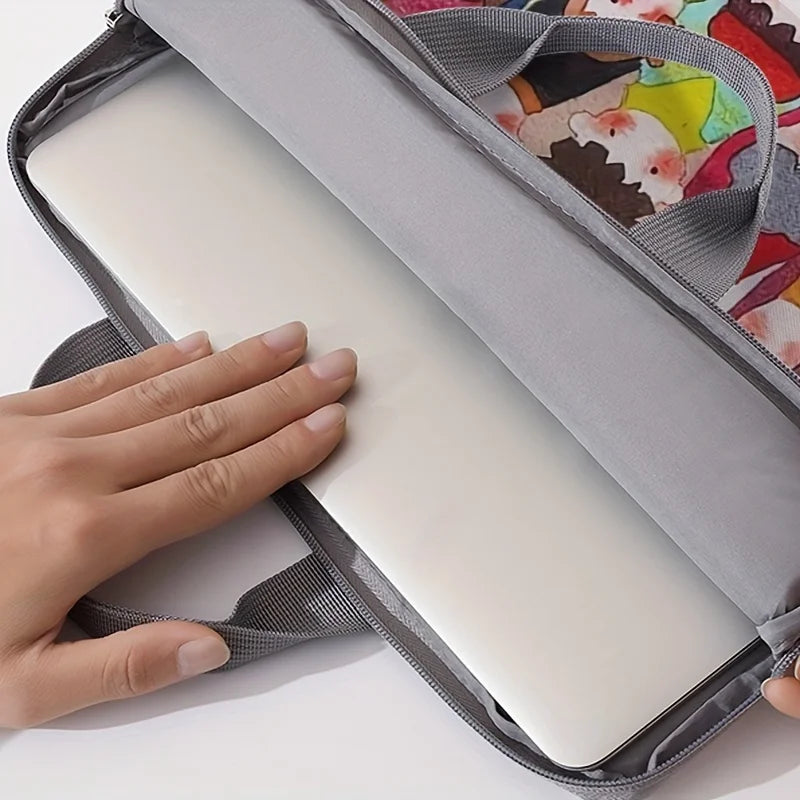 1-Piece Set, Human Patterned Laptop Bag, Briefcase, Suitable for 14 Inch Laptops, Fixed Laptop Bag