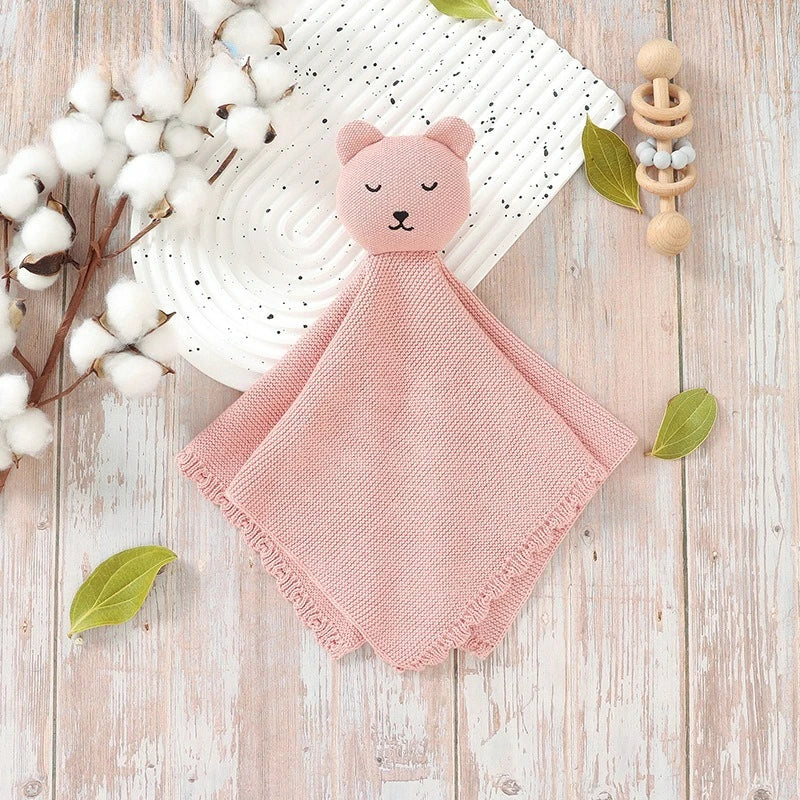 Cute Rabbit Knitting Baby Comfort Towel Comforter Blanket Soft Newborn Sleeping Dolls Kids Sleep Toy Soothe Appease Towel