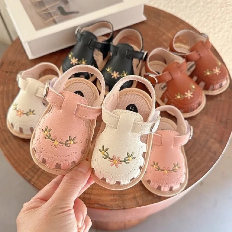 Infant Baby Boys Girls Sandals Summer Baby Wedding Dress Flat Shoes Newborn Crib Shoes First Walkers Prewalkers Shoes ﻿ ﻿