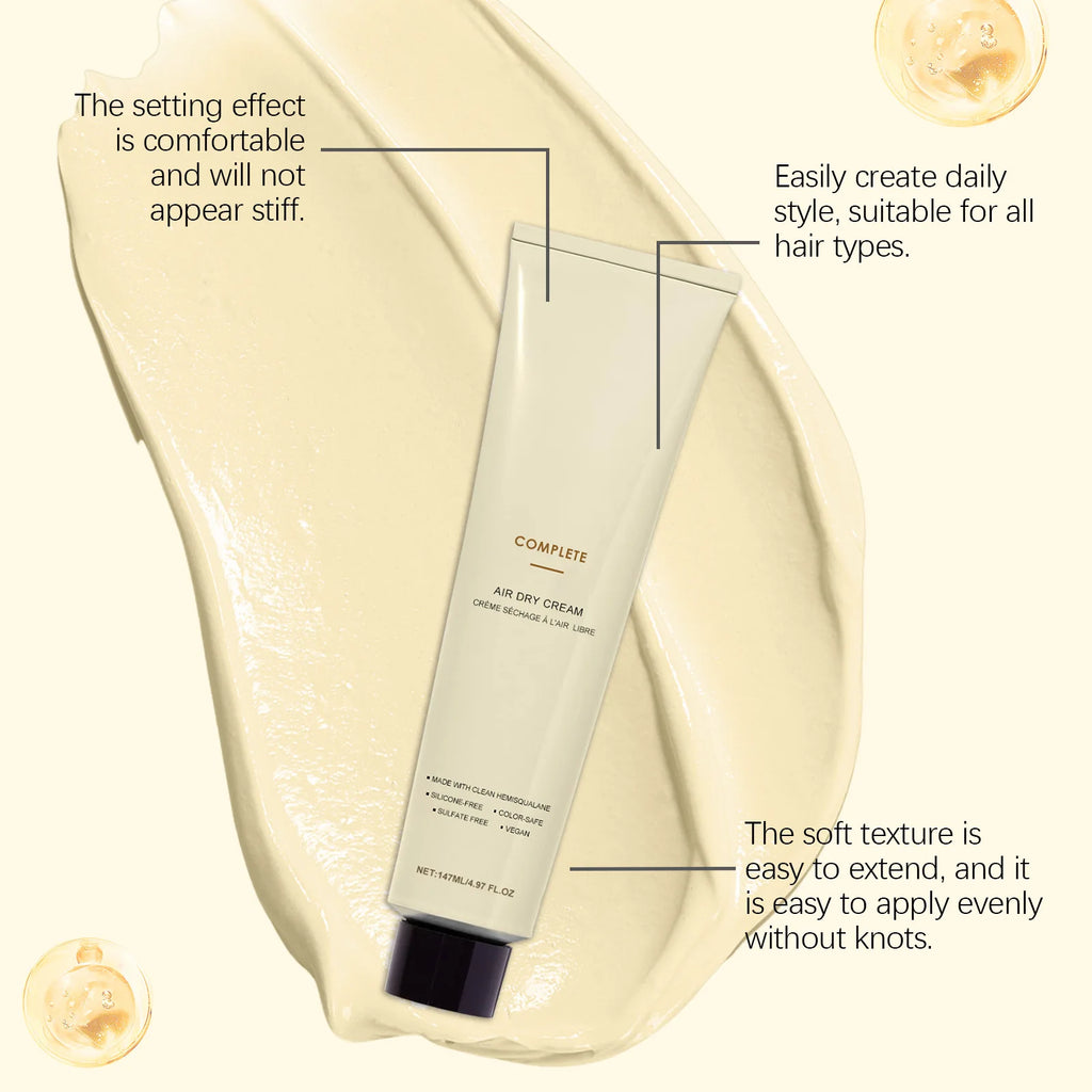 Air Dry Cream Non Greasy Anti-Frizz Oil Control Reduce Hair Tangles Hair Smoothing Increase Elasticity Curly Hair Styling Cream