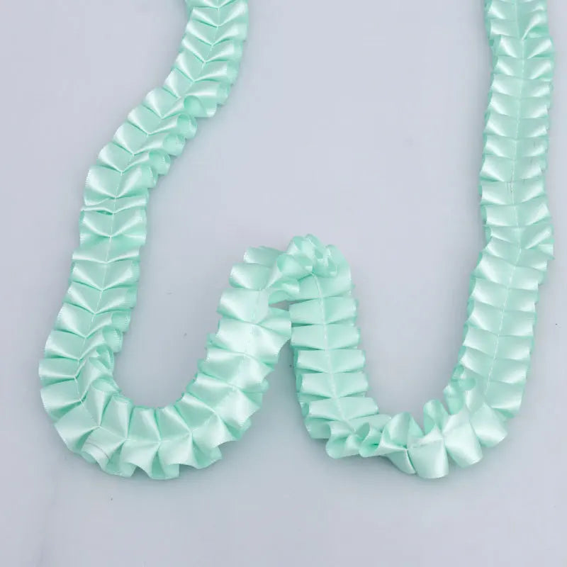 DIY Handmade Lolita Bag Accessories 2.5cm Width Polyester Ribbon with Pleated Ruffle Edge Lolita Decorative Clothes Hats Bags 1M