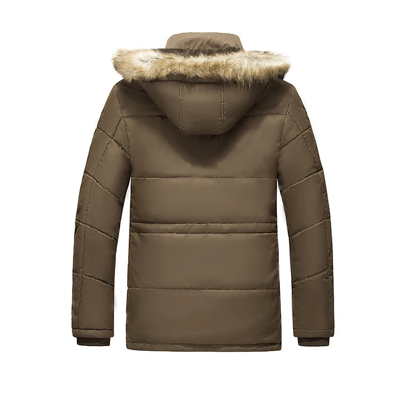 Solid Parkas Male Coat Large Size Clothing Parka Outdoor Men's Winter Jacket Plus Velvet Thick Warm Multi Pocket Jackets