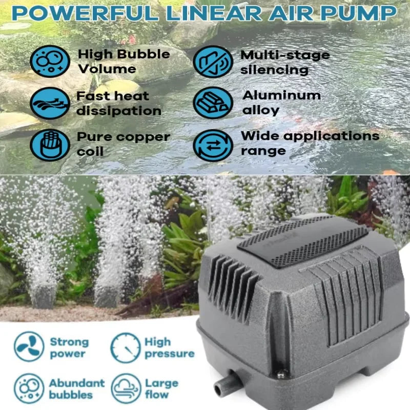 30L 54L 80L 160L Aquaculture Ultra Silent Aquarium Air Pump High Output Fish Tank Oxygen Aerator Pump