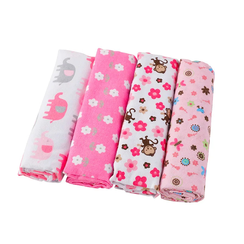 New Colors Cotton Baby Blanket Newborn 76x76cm Baby Bedsheet Supersoft Flannel Diapers New Born Blanket Swaddle 4pcs/pack