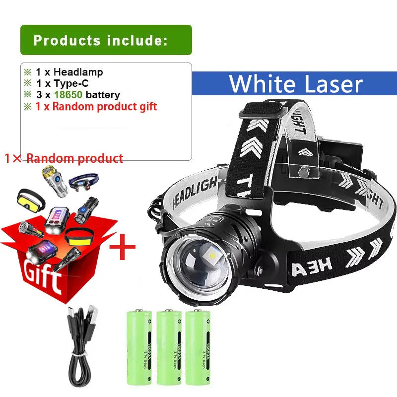 100000LM Powerful Headlamp 1000W Led Sensor Head Flashlight High Power Headlight 18650 Rechargeable Head Lantern Fishing Camping