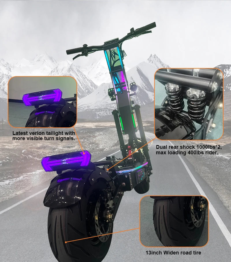 G14 72V 10000W LIVIAE NFC Card Start Dual Motor Electric Scooter with Free Seat,40-100AH Long Range E Scooters