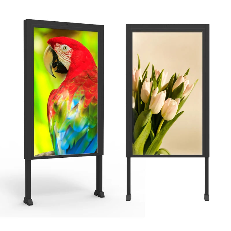 65 Inch 55 Inch Single Dual Side LCD Digital Signage High Brightness 2500 Nits Window Facing Advertising Android Player
