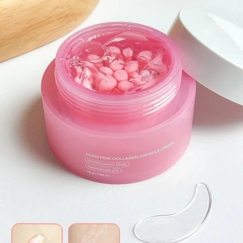 Nicotinamide Infiltrated Pink Collagen Capsule Cream A Facial Moisturizing Product Is Used for Anti-wrinkle And Moisturizing
