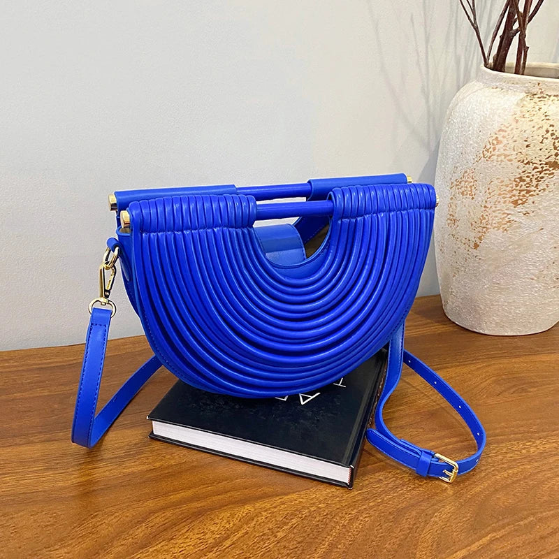 Luxury Evening Clutch Purses For Women 2026 Golden Noodle Half Moon Crossbody Bag Wedding Dinner Party Luxury Designer Handbags