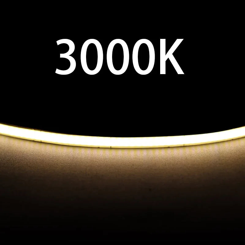 OCONA DC 12V 24V Super Thin 4mm Multi-Color COB LED Strip Lights For Cabinet Car DIY 480LED Blue/Pink/Red/Purple LED Tape Ribbon