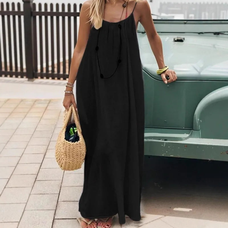 Women's Sleeveless Halter Maxi Dress