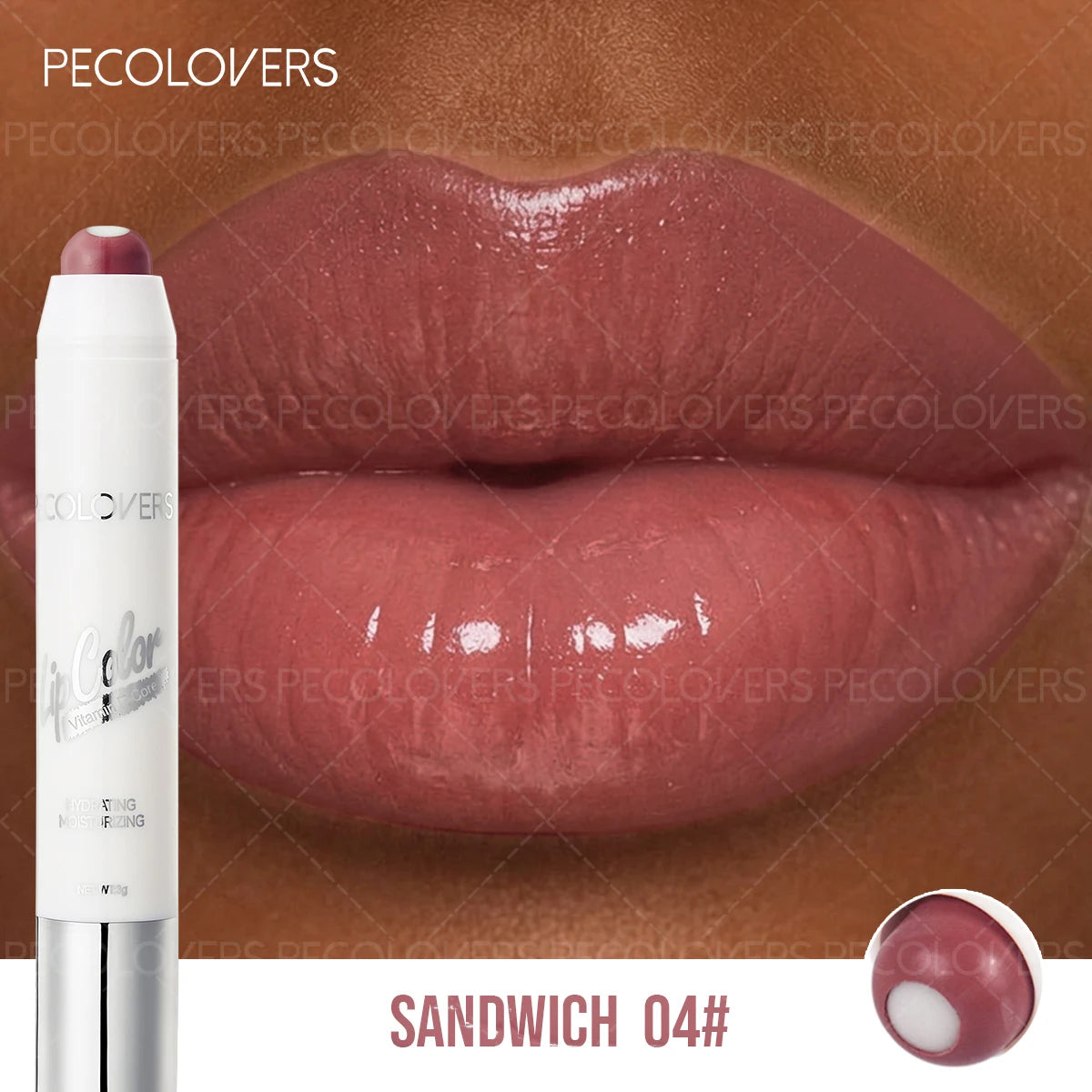 1 Pcs Hydrating Lip Gloss Pen, Pink coral color Chocolate Brown, Glass Lip Effect, Transfer-Proof Moisturizing All Skin Types
