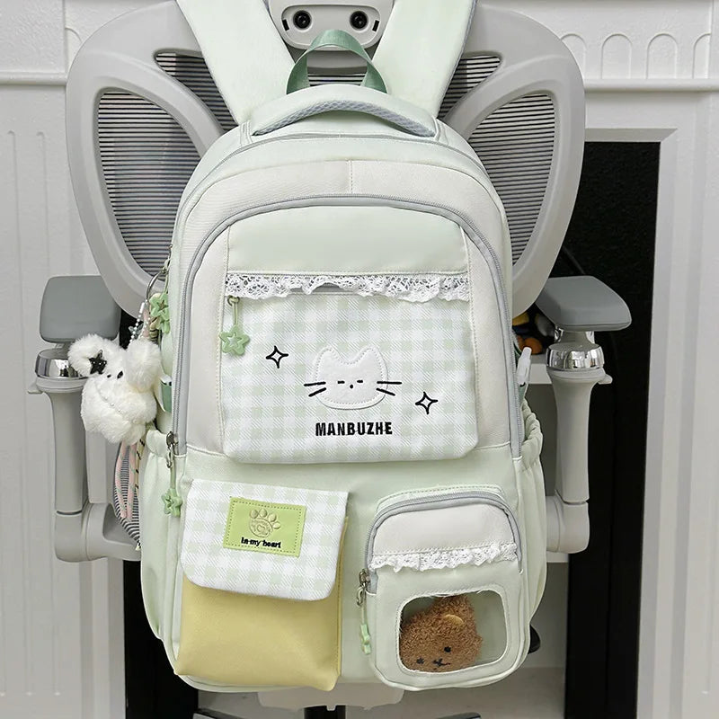Girl School Bag Backpack Back Pack For Teenager Women Children Female Pink Schoolbag Primary High Bagpack Class Teens Child Kids