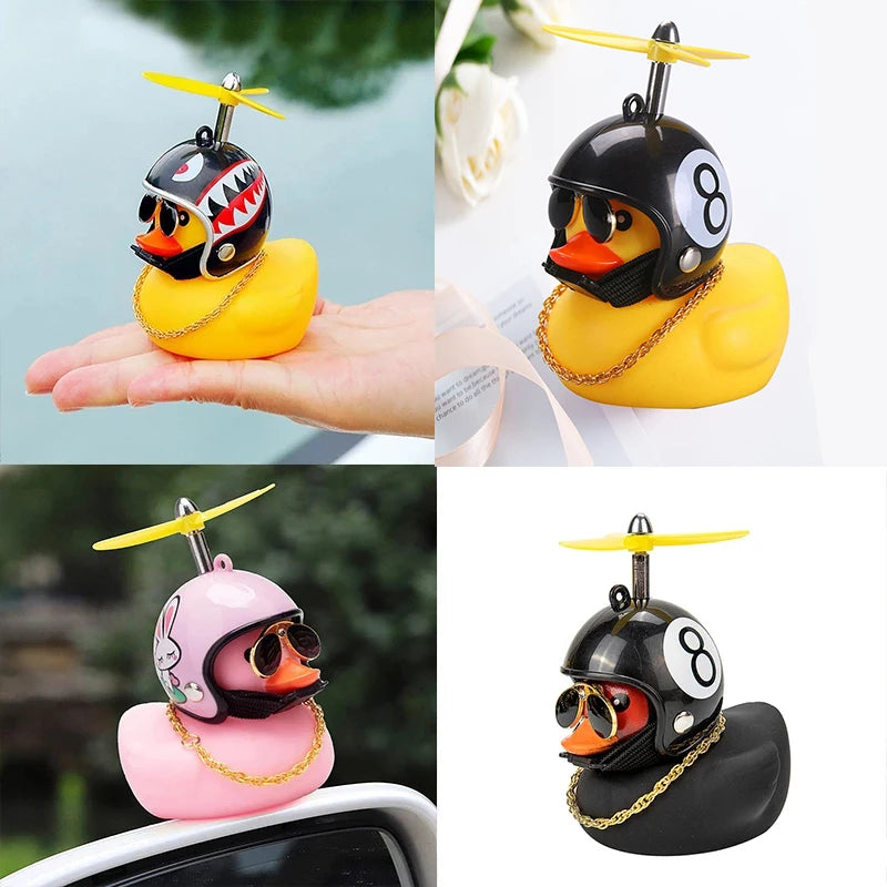 Car Broken Wind Helmet Small Yellow Duck Car Decoration Accessories Wind-breaking Wave-breaking Duck Cycling Decor Goods Gift