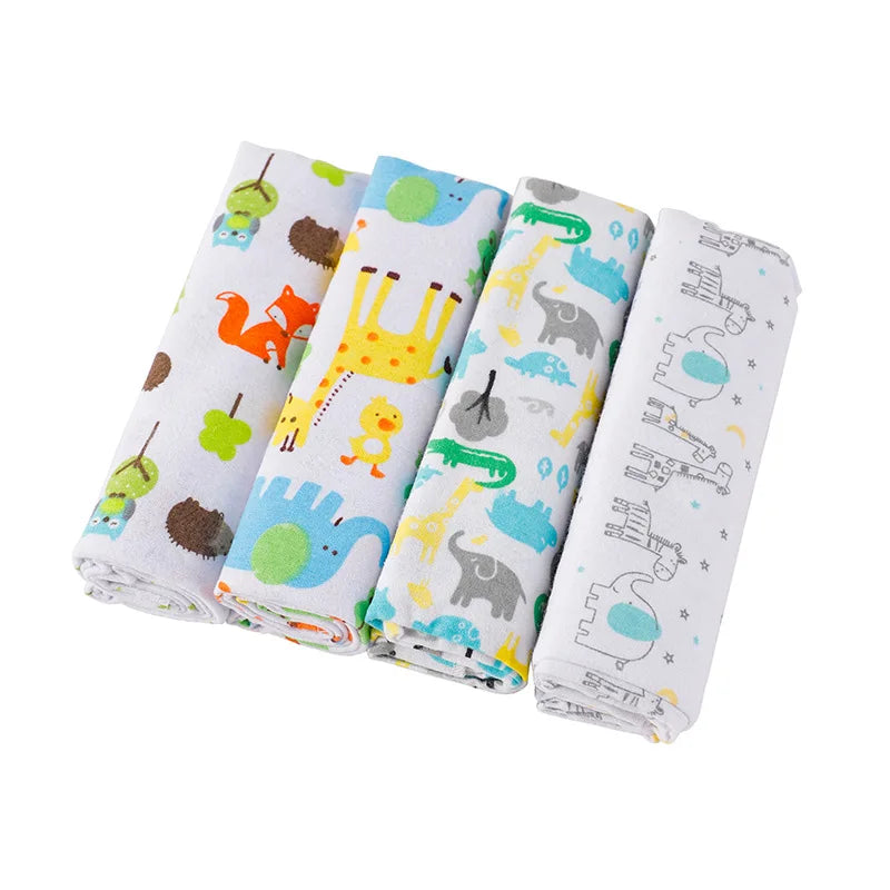 New Colors Cotton Baby Blanket Newborn 76x76cm Baby Bedsheet Supersoft Flannel Diapers New Born Blanket Swaddle 4pcs/pack