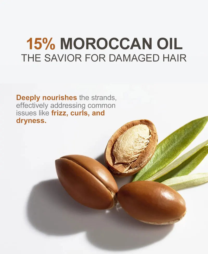 PURC Morocco Argan Oil Shampoo Conditioner Set Amino Acid Keratin Smoothing Repair Damaged Hair Treatment Sulfate-Free Hair Care