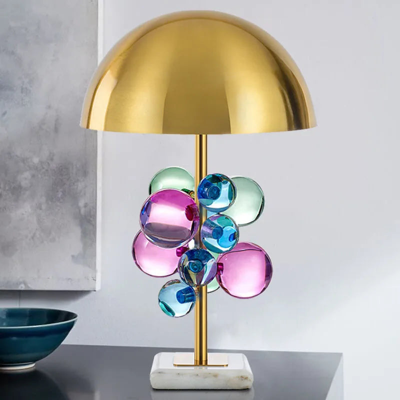 Globo Table Lamp Creative Golden Mushroom Design mushroom lamp Multicolored Crystal Ball Bedroom Decoration bed side lamp lamp