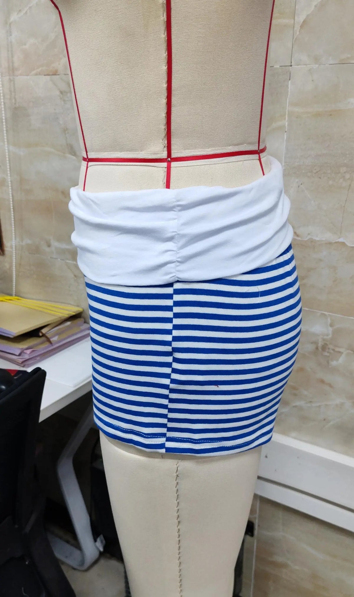 Y2k Cute Contrast Color Elastic Low Waist Slim Fit Micro Shorts Women Fold Over Striped Mini Shorts Teen Girl Pjs Lounge Bottoms