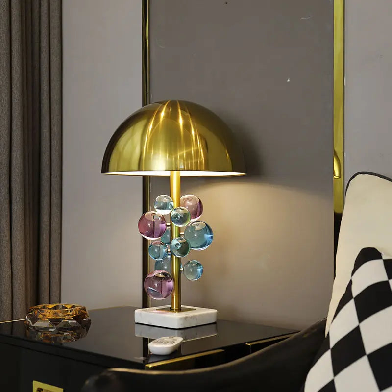 Globo Table Lamp Creative Golden Mushroom Design mushroom lamp Multicolored Crystal Ball Bedroom Decoration bed side lamp lamp
