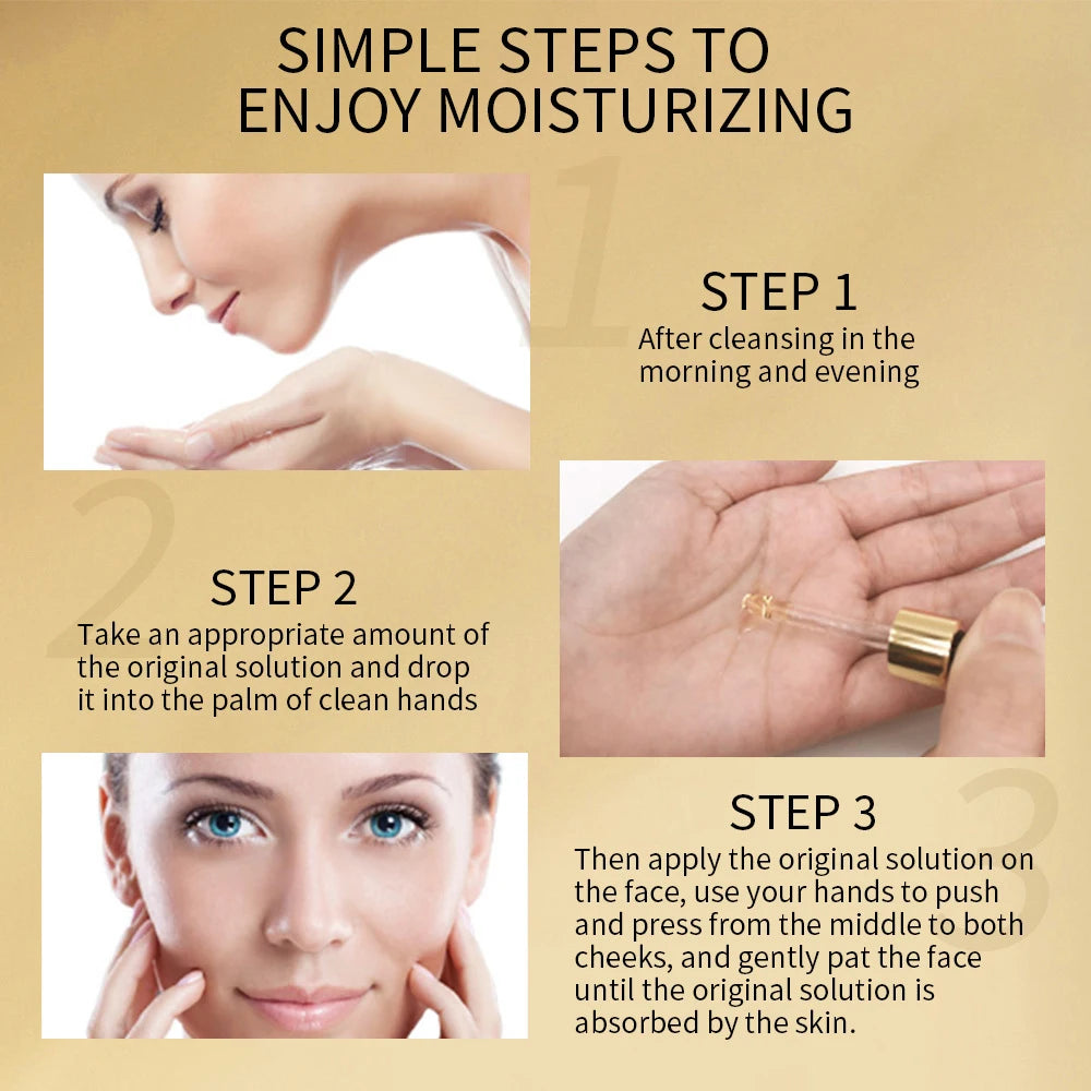 100ml 24k Gold Hyaluronic Acid Nicotinamide Face Serum Facial Moist Collagen Essence Smoothes Wrinkles Skin Care Serum