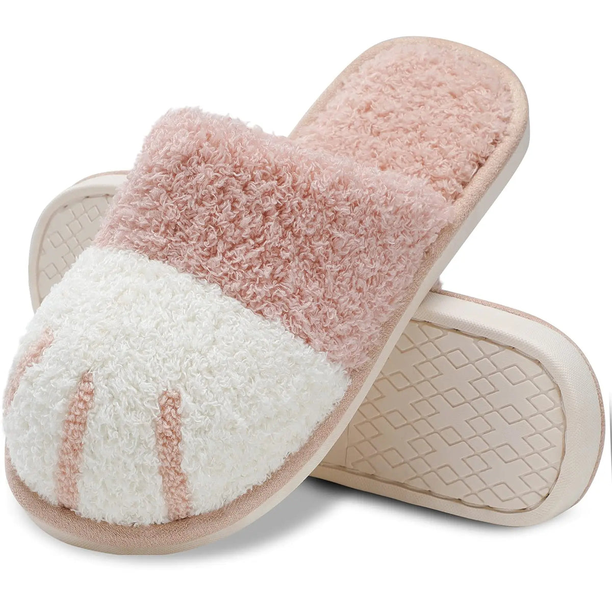 Crestar Women's Cat Paw Cozy Slippers Indoor Warm Gifts for Women Men with Memory Foam Trendy Cute Fuzzy Winter House Shoes