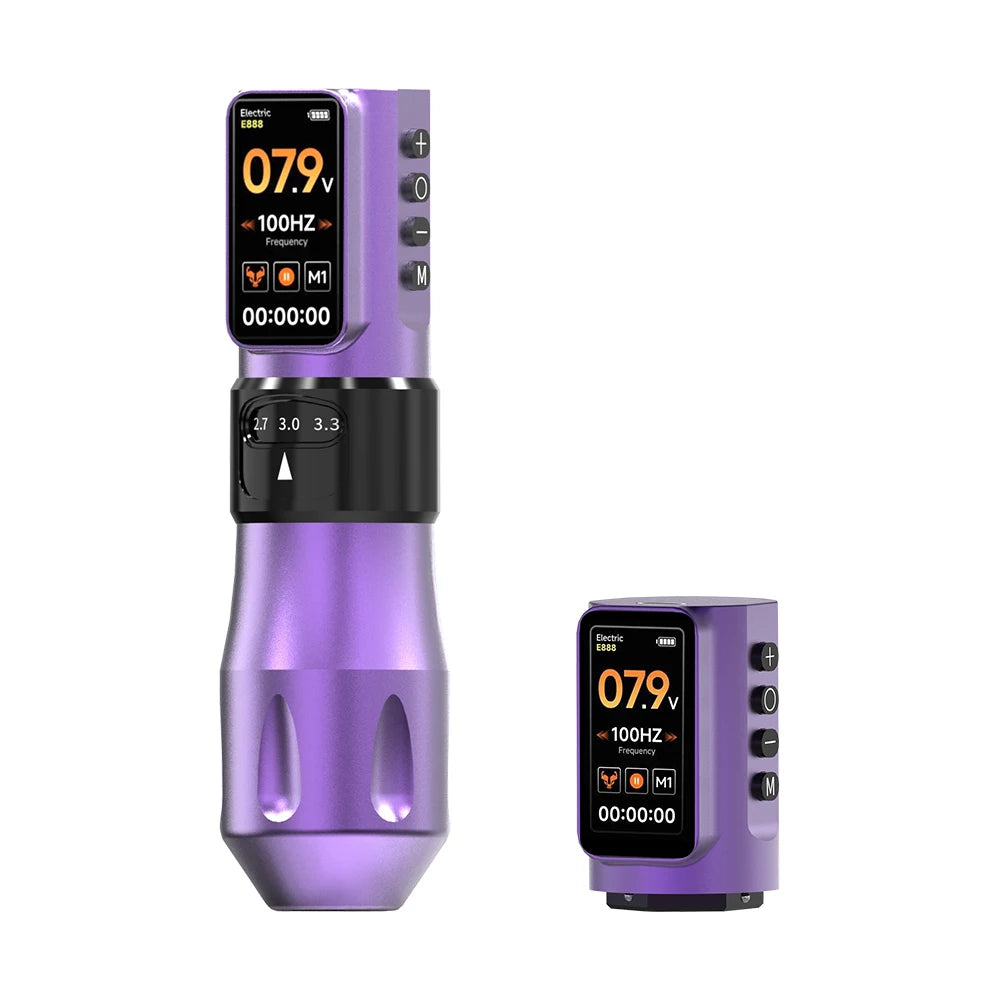ELF Pro Tattoo Machine Pen Wireless Power Supply Battery 1700mAh Adjustable Stroke LED Display Permanent Makeup Tattoo Gun