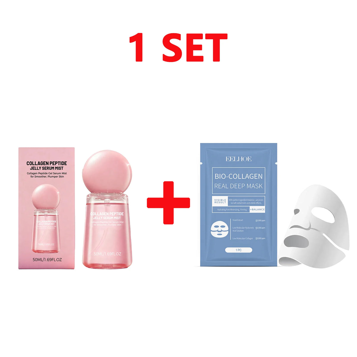 Collagen Peptides Jelly Serum Mist Moisturizing Face Sprayable Hydrogel for Smooth Looking Skin Travel Size Skin Care Gift Women