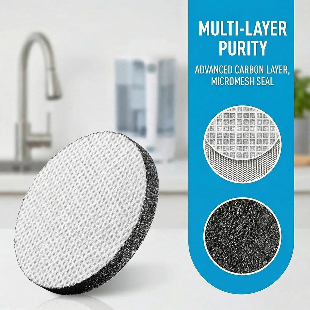 6pack MicroDisc for Brita Water Bottle, Filter Replacement Activated Carbon Disc for Brita Fill & Go, Premium Filter Discs for P