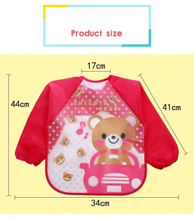 0-4 Years Baby Bibs Waterproof Kid Eating Clothing Children's Long Sleeves Feeding Smock Bib Baby Apron Bandana Bibs Clothes
