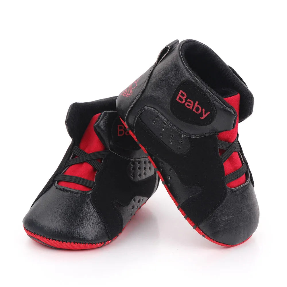 Meckior 2024 New Baby Boys Girls Sneakers Soft Bottom Non-slip Baby Soccer Basketball Sports Shoes First Walker Crib Shoes