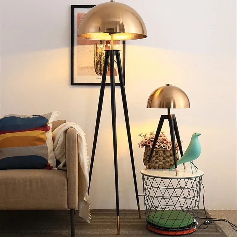 Nordic Tripod Floor Lamp Vintage Postmodern Mushroom Lamp LED Standing Light for Living Room Bedroom Office Home Decor Lighting