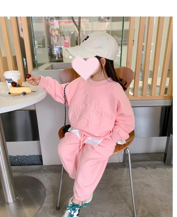 2026 Spring Children's Spring Clothes Round Neck Long Sleeve Sweater Boys and Girls Trendy Baby Stylish Children's Clothing 2PCS