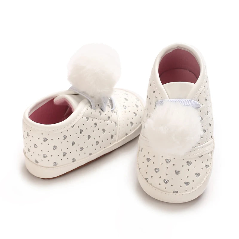 Baby Learning Walk Shoes, Cute Printed & Bow Sneakers, Soft Sole Casual Footwear for Infants 0-18M
