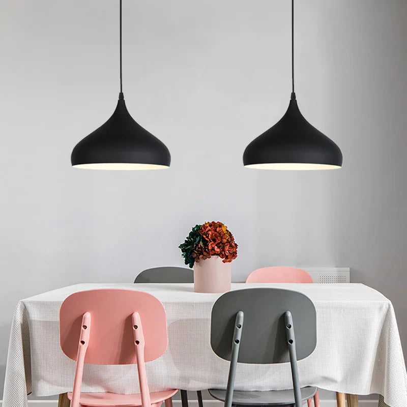 24cm European Style Pendant Lamp Macaroon Color Aluminum Products Chandelier Fresh Indoor Lighting in The Restaurant Bedroom