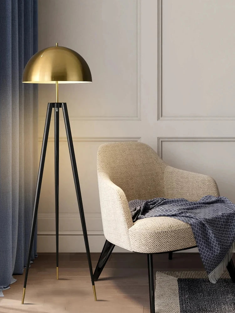 Nordic Tripod Floor Lamp Vintage Postmodern Mushroom Lamp LED Standing Light for Living Room Bedroom Office Home Decor Lighting