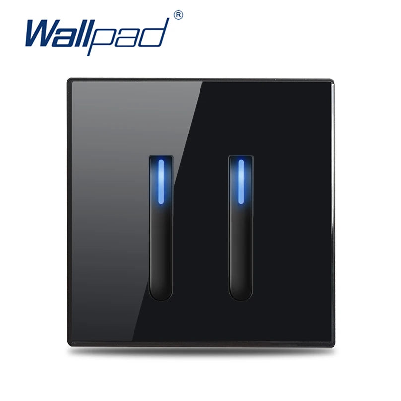 Wall Switch Light Switch 1 2 3 4 Gang Piano Button 1 Way 2 Way White Black Gray Gold Tempered Glass Panel L6
