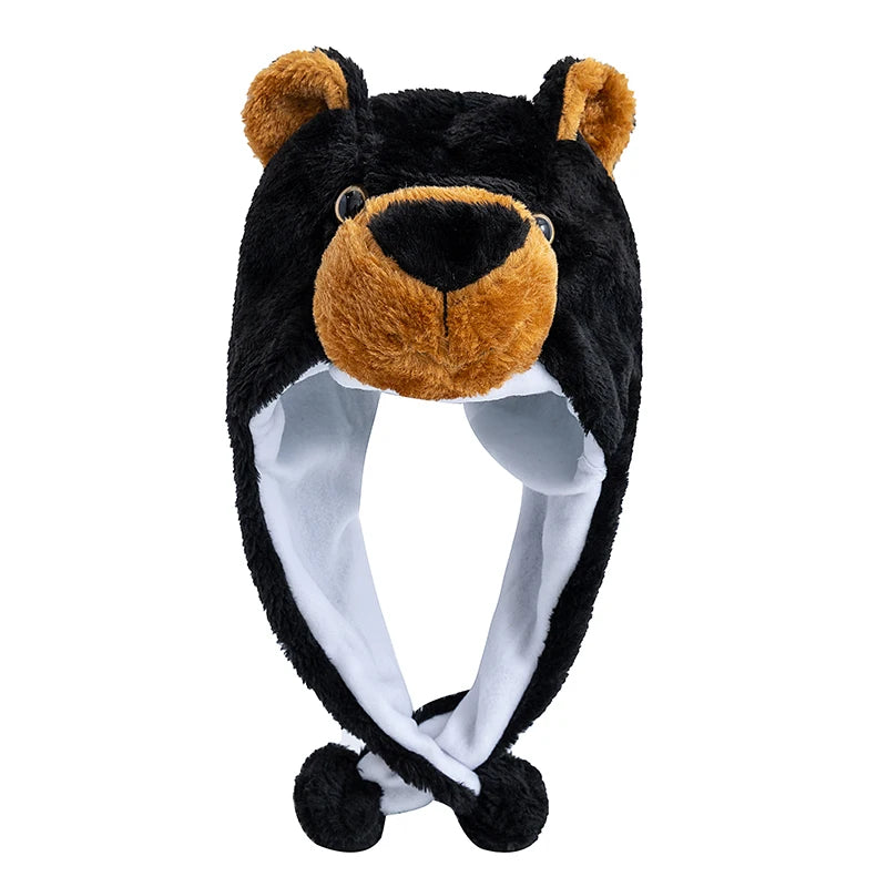 Hot Sale Unisex Funny Bulls Head 3D Animal Style Decorative Hat Winter Cap For Men Women Plush Fur Lovely Family Hat