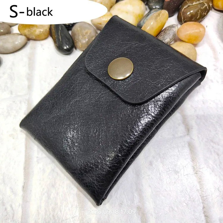 Mini Waist Bag Genuine Leather Belt Pouch Wallet Card Holder Car Key Purse Pack Driver's license Case Men Women 6071
